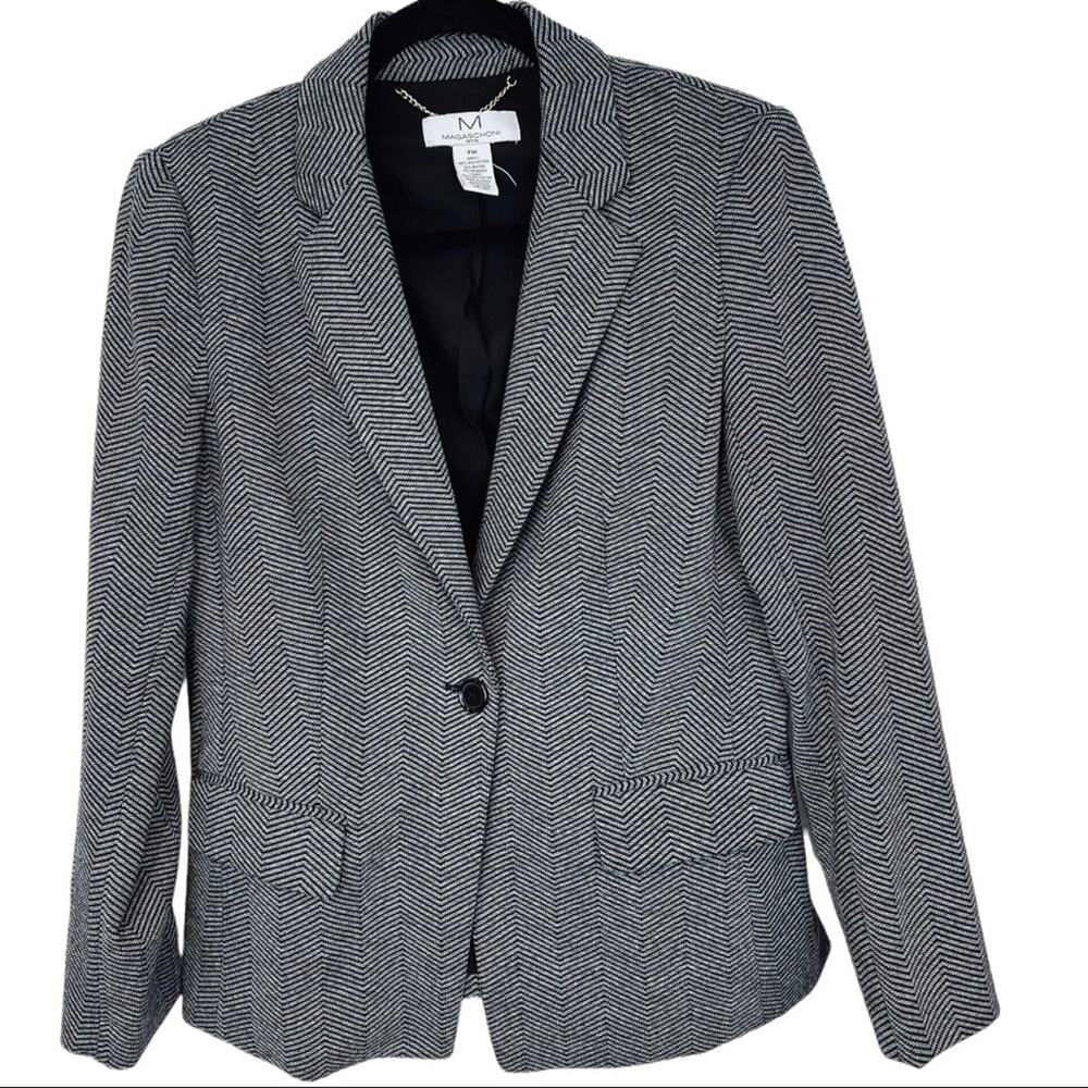 Magaschoni Herringbone single button Blazer
